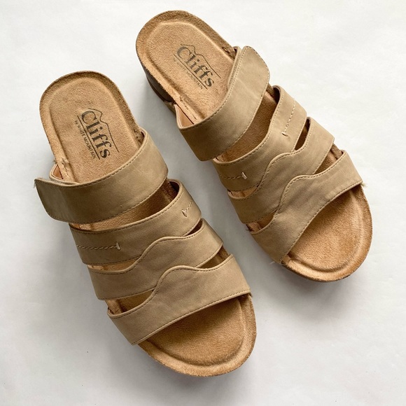 Cliffs by White Mountain Wedge Sandals in Tan - Picture 1 of 5